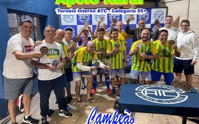 Equipe do Apoio Rural foi a grande campeã do Torneio Interno do ATC na categoria 55+ ao vencer nas penalidades o GPinheiro Advocacia